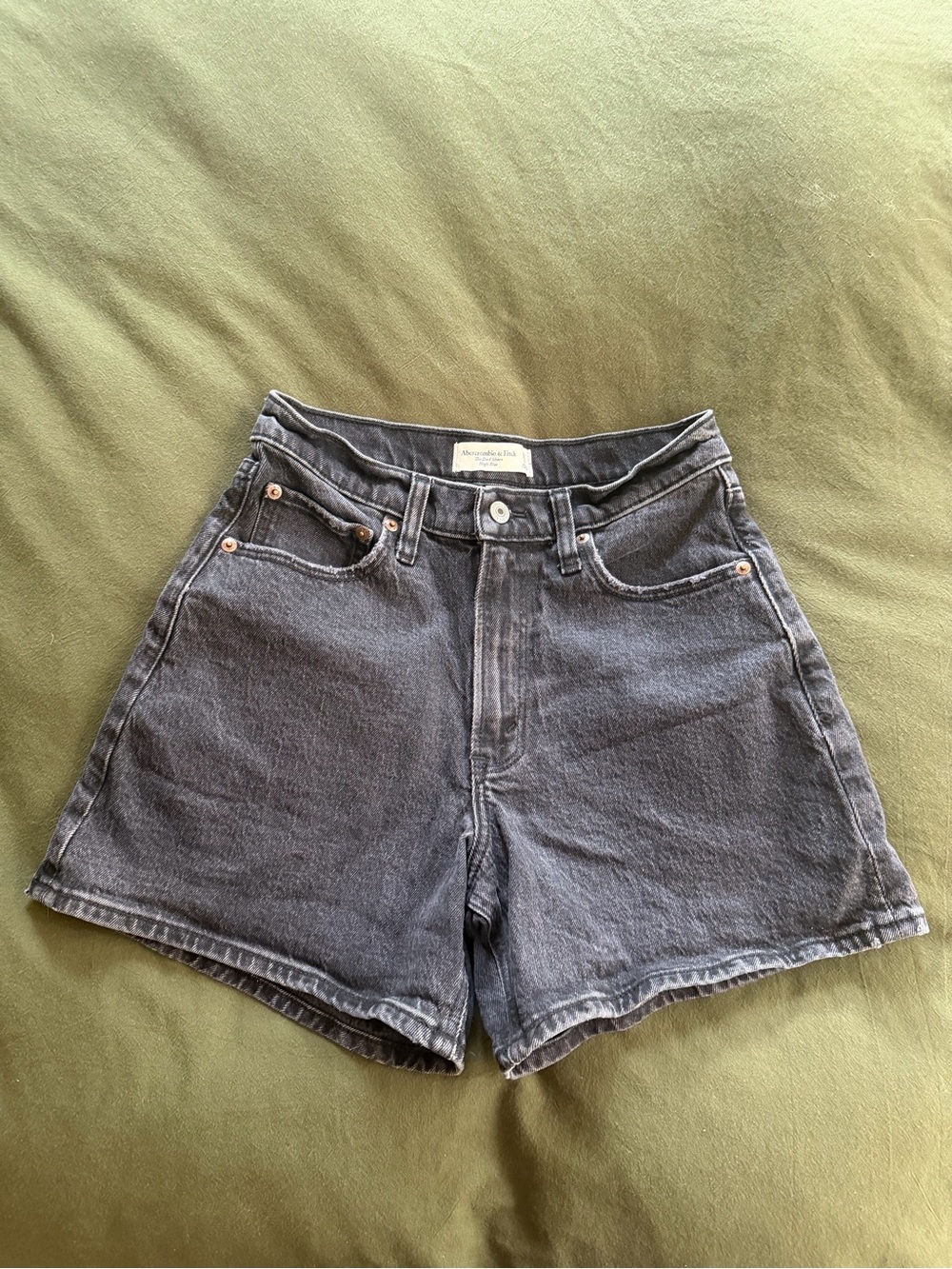 Abercrombie High-Waist Black Denim Women's Dad Shorts